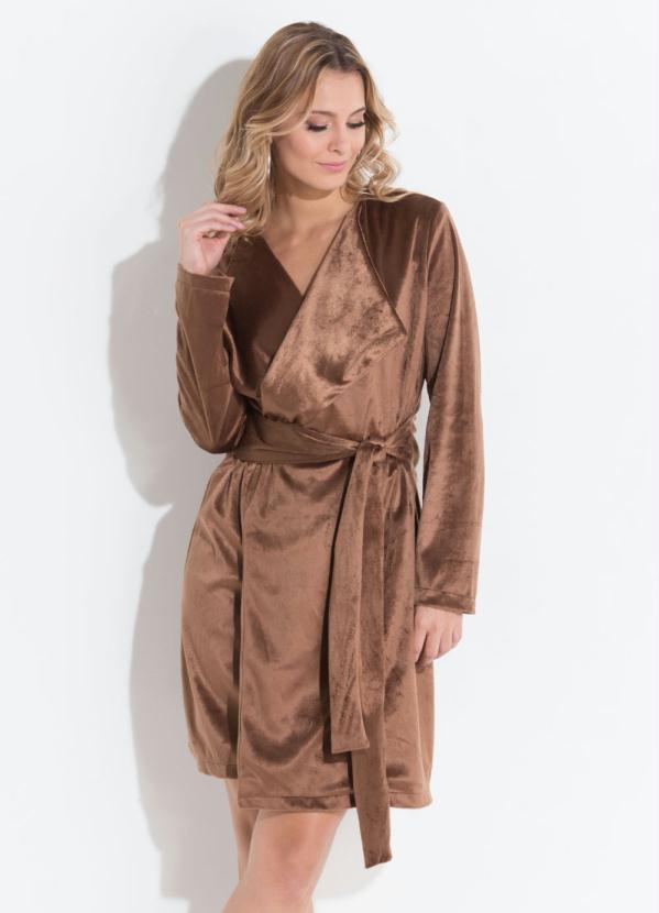 Outlet - Sobretudo Marrom com Pelo Sintético 1