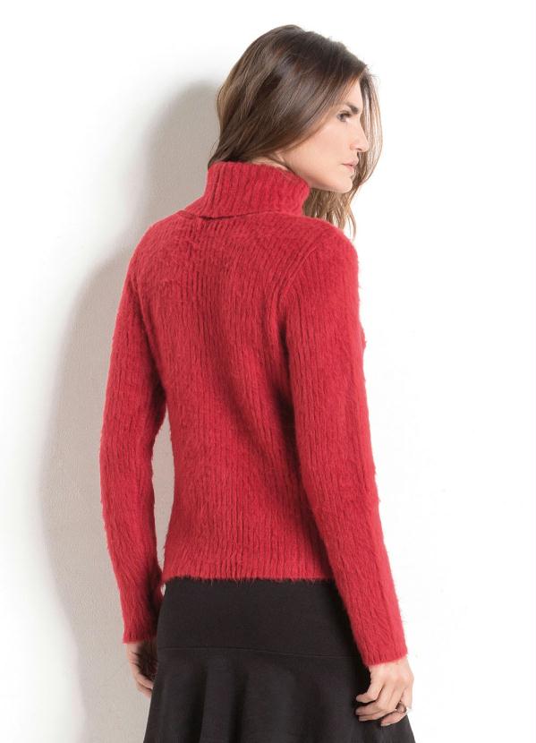 Quintess - Casaco de Tricô Gola Alta Vermelho Quintess 2