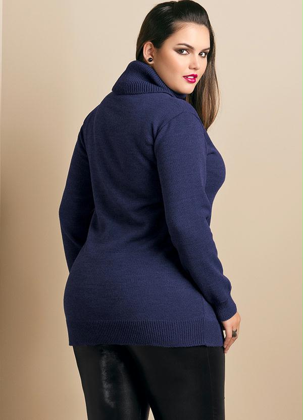 Quintess - Pulôver Feminino Plus Size Azul 2