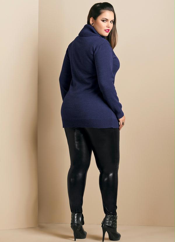Quintess - Pulôver Feminino Plus Size Azul 4
