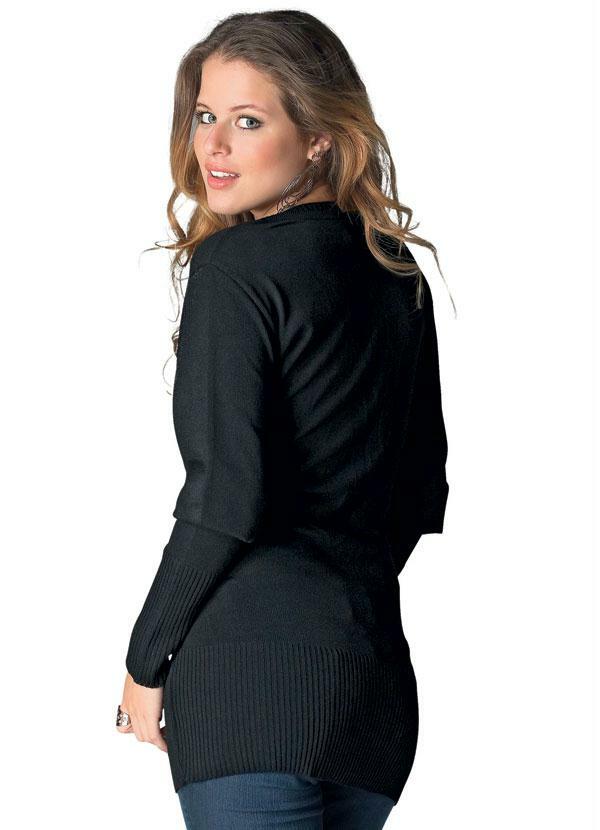 Quintess - Pulôver Feminino Tricô Acrílico Preto 2