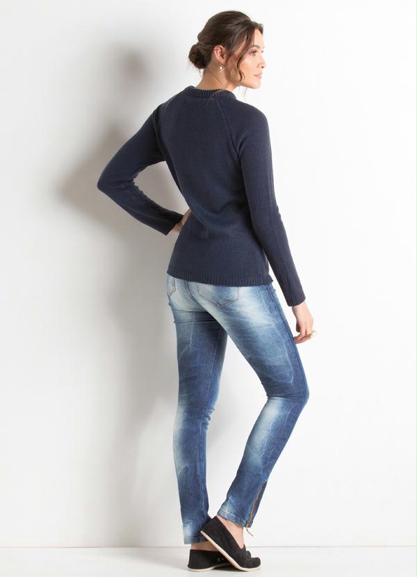 Quintess - Suéter de Tricô Marinho Raposas 4