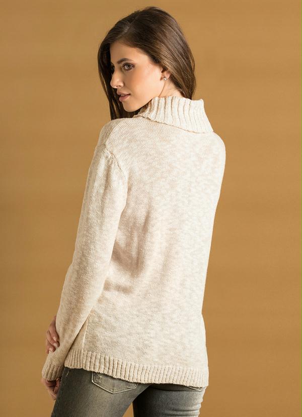 Quintess - Suéter Gola Rolê Bege 2
