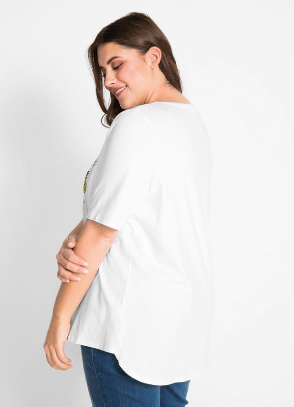 bonprix - Blusa com Patch de Abacaxi Branca 5
