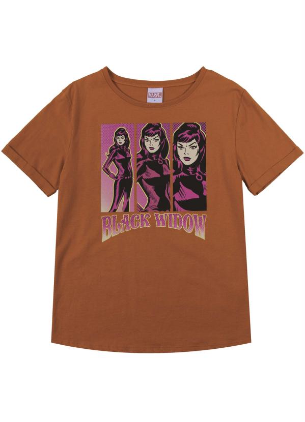 Blusa Manga Curta Em Meia Malha Laranja Cativa