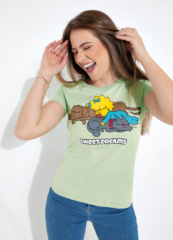 The Simpsons - Blusa Verde com Estampa Localizada Simpsons 3