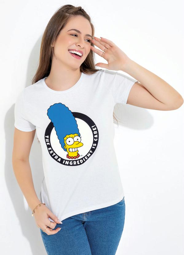 The Simpsons - Camiseta Branca Manga Curta Simpsons