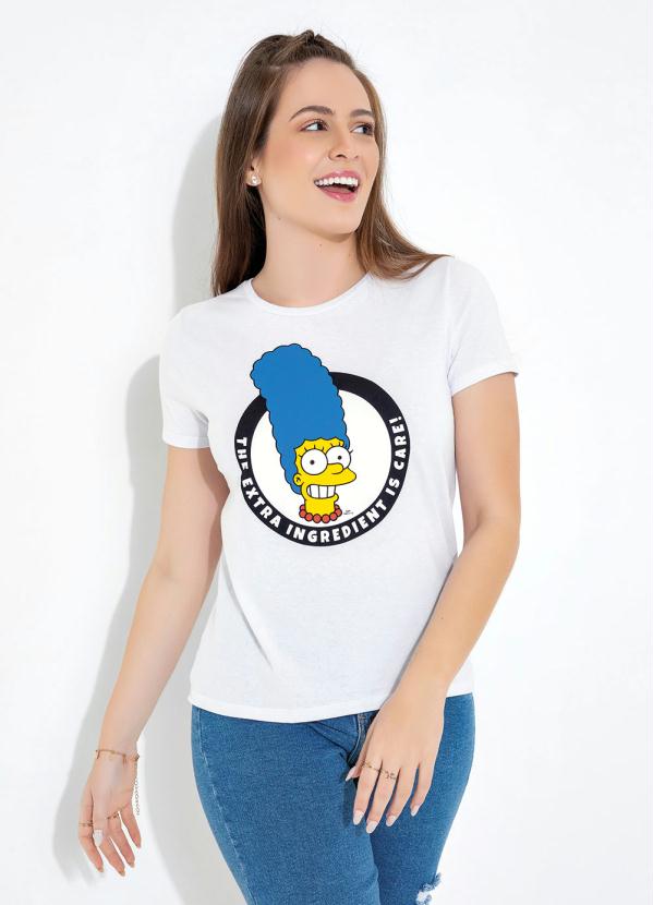 - Camiseta Branca Manga Curta Simpsons 3