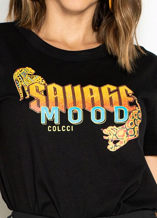 Colcci - T-Shirt de Malha Estampada Preta 6