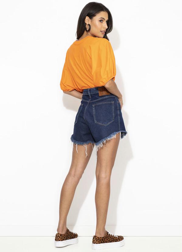 Colcci - T-Shirt de Malha Manga Bufante Laranja 4