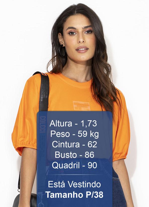 Colcci - T-Shirt de Malha Manga Bufante Laranja 5