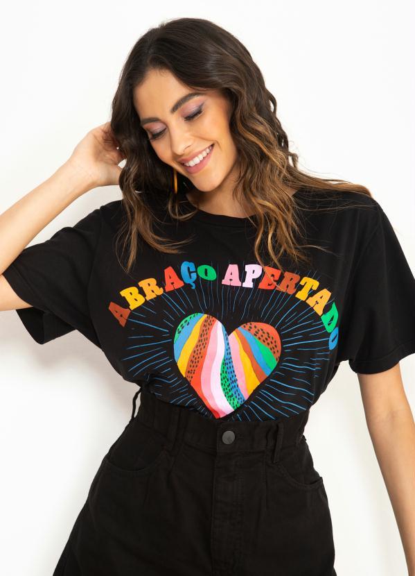 Farm - T-Shirt de Malha Média Abraço Apertado Preto