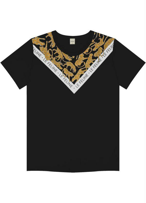 Rovitex - T-Shirt Feminina Detalhada Rovitex Preto