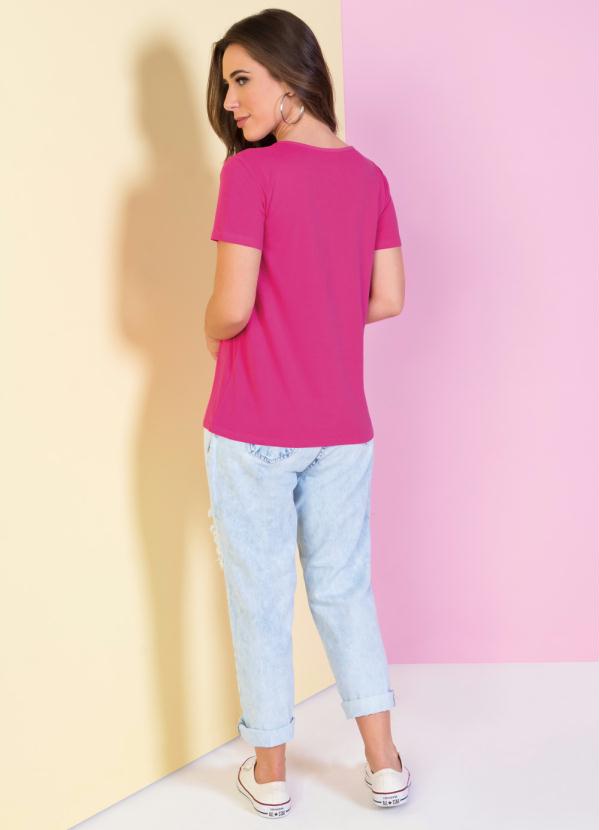 Outlet - T-Shirt Pink com Bordado Frontal Smile 4