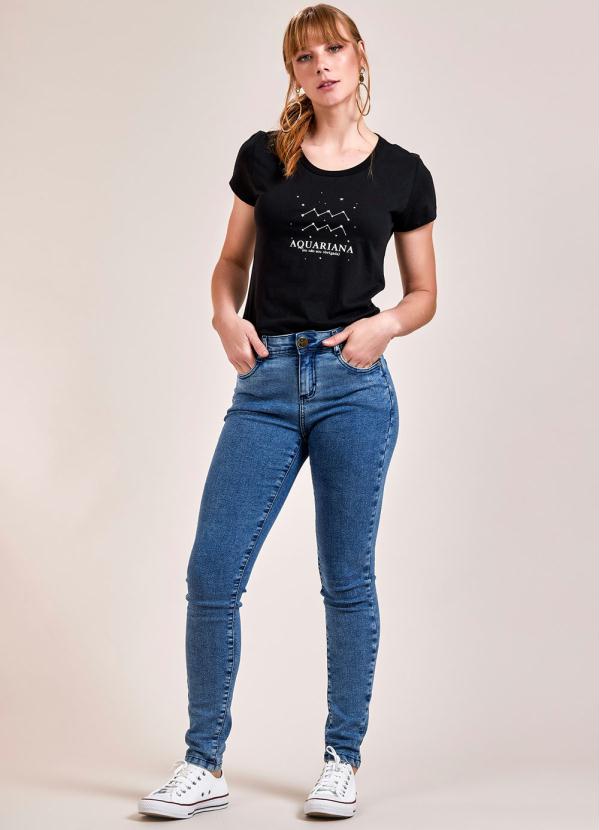 Angel - T-Shirt Preto Meu Signo Aquário 2