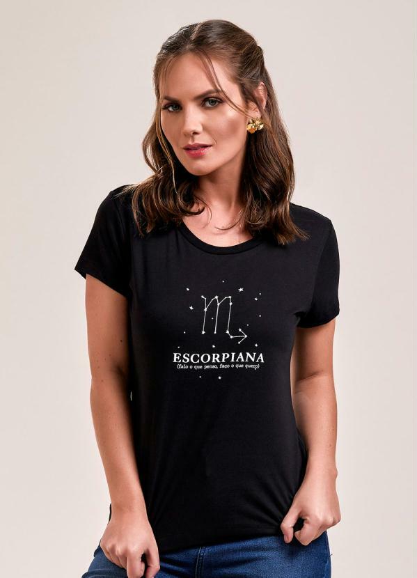 Angel - T-Shirt Preto Meu Signo Escorpião