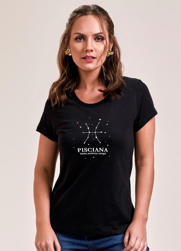 Angel - T-Shirt Preto Meu Signo Peixes