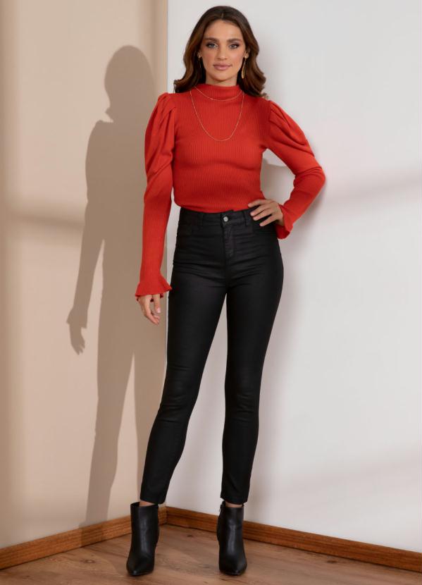 Quintess - Blusa de Lã Telha com Mangas Bufantes 3