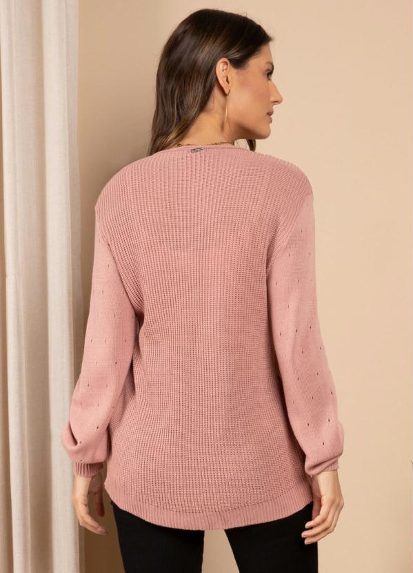 Quintess - Cardigan de Tricô RosaCom Botões Funcionais 2