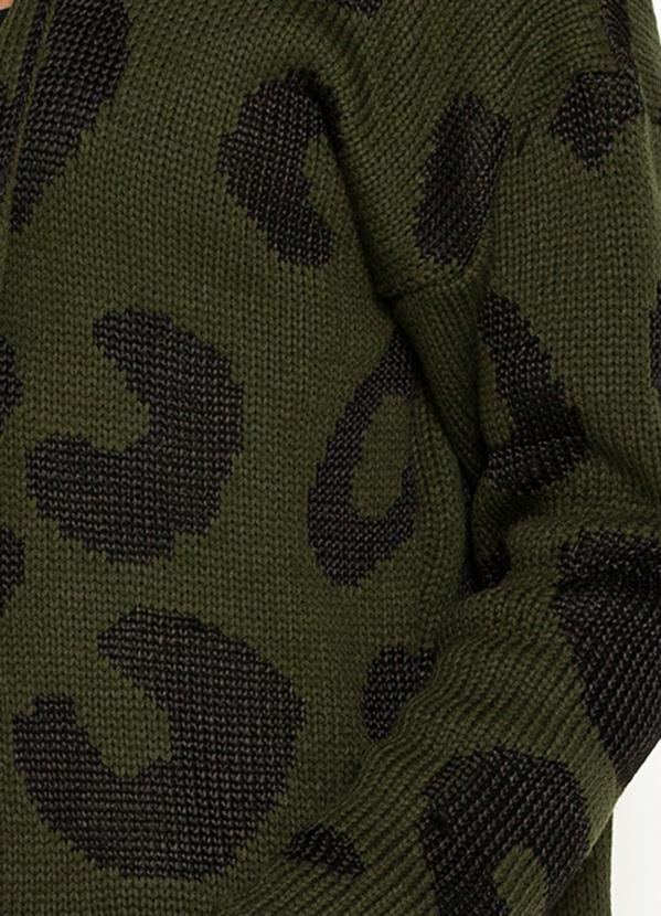 Maria Filó - Casaco de Tricot Jacquard Onça Verde 6