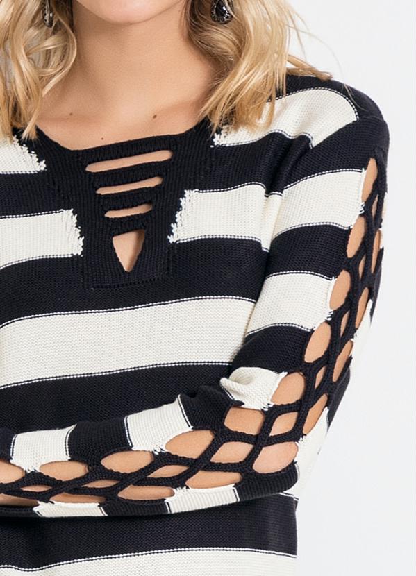 Quintess - Casaco em Tricot com Tiras Listrado Quintess 3