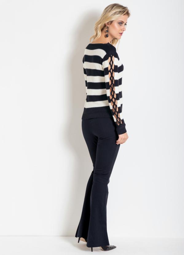 Quintess - Casaco em Tricot com Tiras Listrado Quintess 5