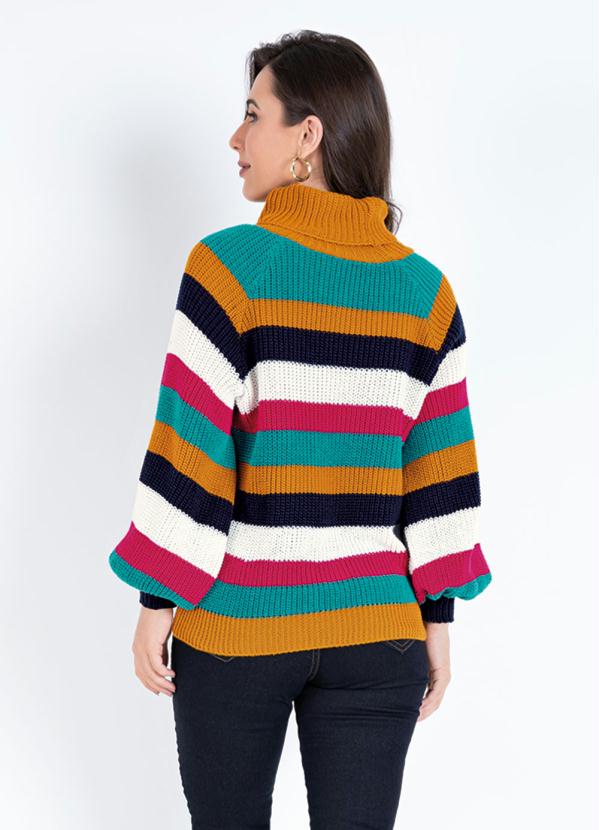 Janine - Casaco Listrado com Gola Alta 2