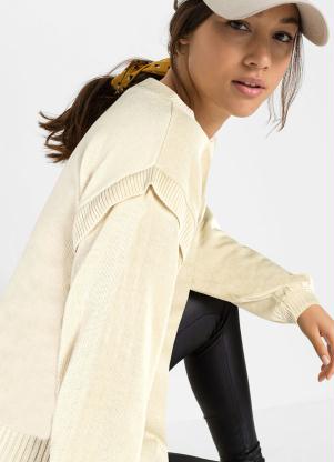 Queima Estoque - Casaco Manga Longa Bege - QUEIMA ESTOQUE