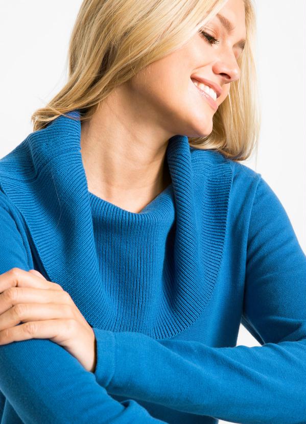 bonprix - Suéter de Tricô Azul Royal 4