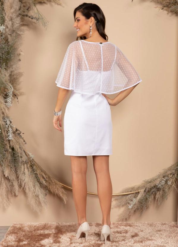 Quintess - Blusa Capa Branca em Tule Decorado 4