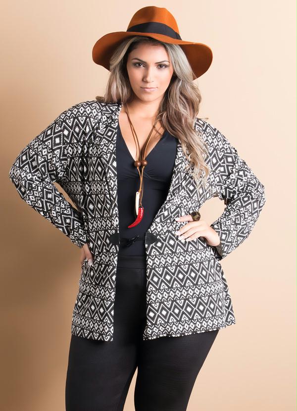 Quintess - Kimono Étnico Plus Size 1