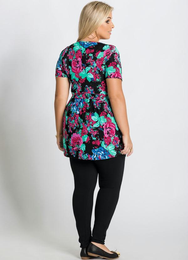 Marguerite - Túnica Estampa Flores Plus Size 4
