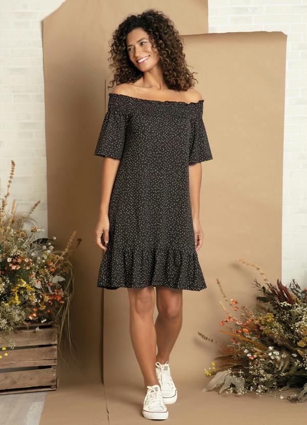 vestido ombro a ombro transpassado