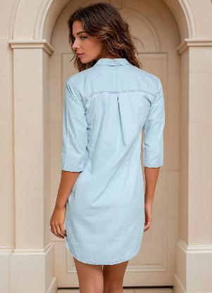 bonprix - Chemise Jeans Azul Claro - BONPRIX