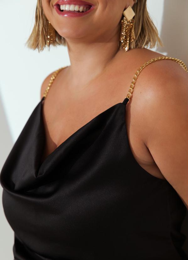 Quintess - Sleep Dress Preto com Alças de Corrente 3