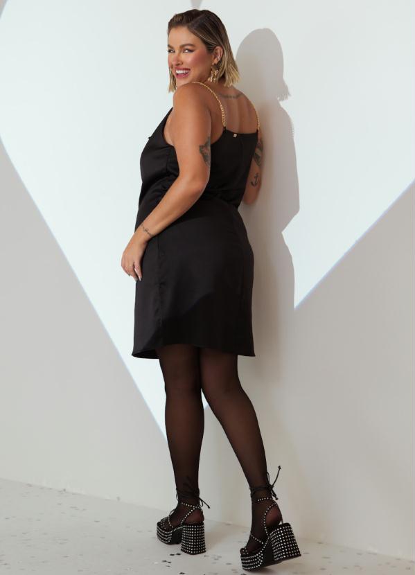 Quintess - Sleep Dress Preto com Alças de Corrente 4