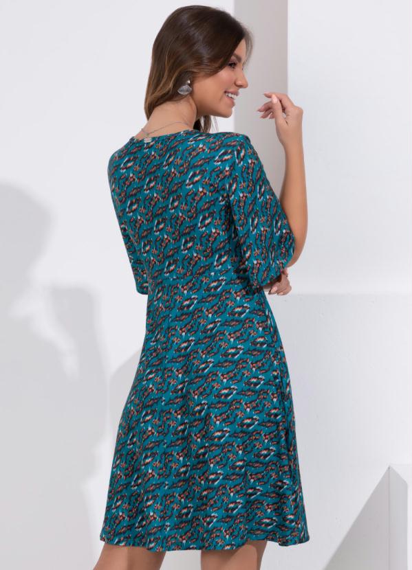 Quintess - Vestido Animal Print com Decote Transpassado 2