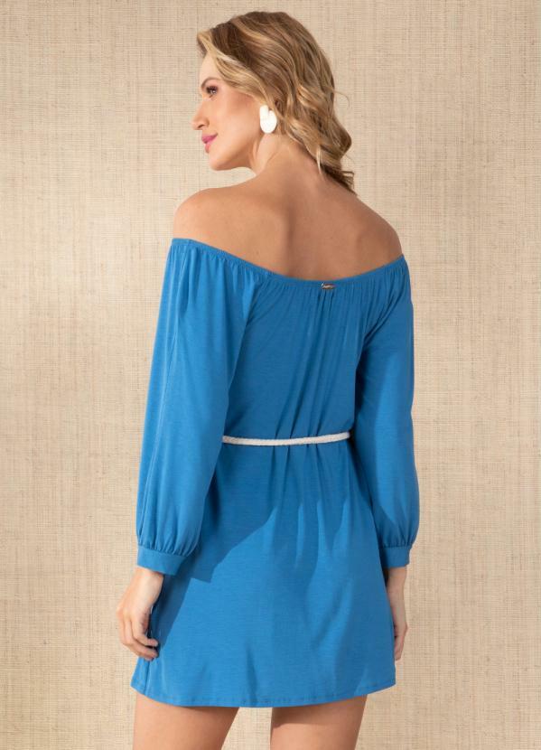Quintess - Vestido Azul com Cordel para Amarrar na Cintura 2