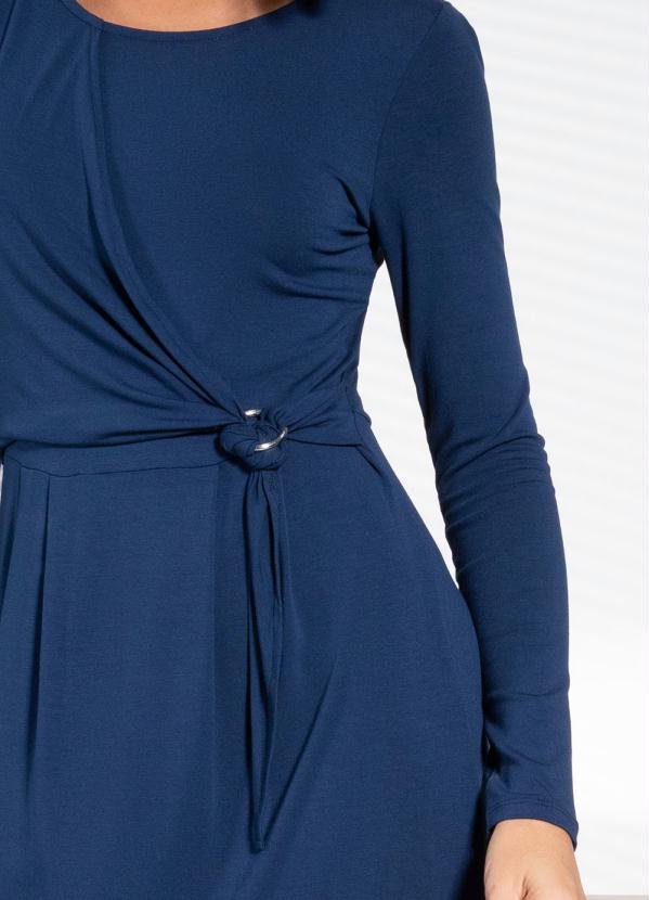 Quintess - Vestido Azul Marinho em Malha de Viscose 5