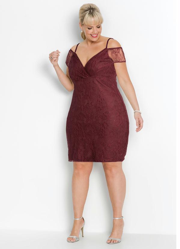 bonprix - Vestido Bordô de Renda 11