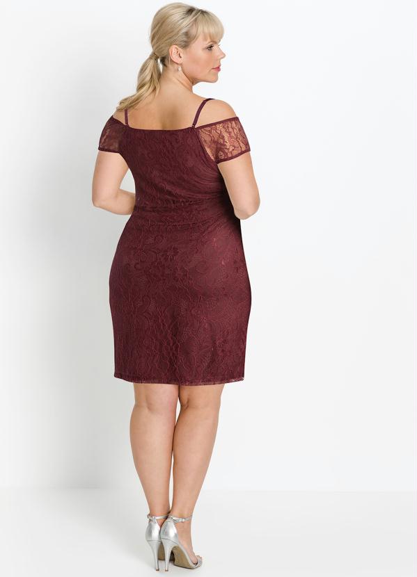 bonprix - Vestido Bordô de Renda 12