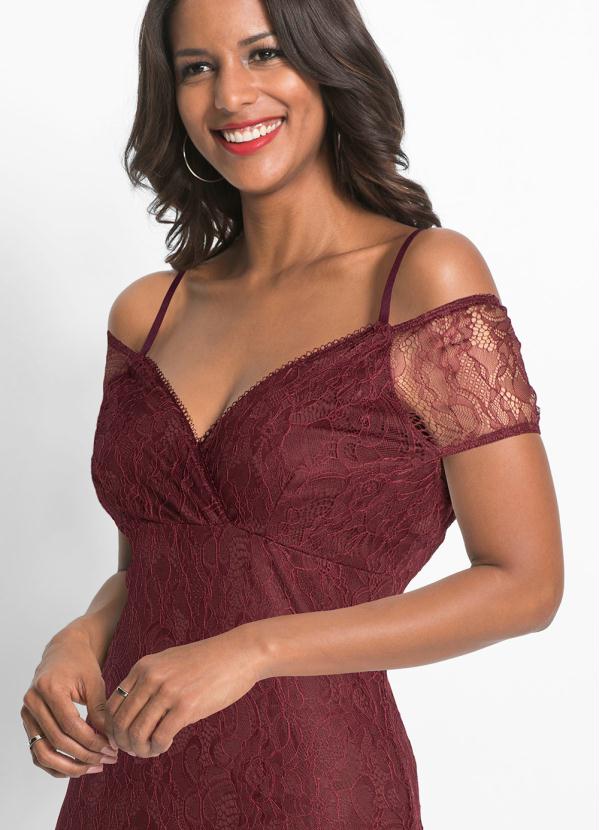 bonprix - Vestido Bordô de Renda 3