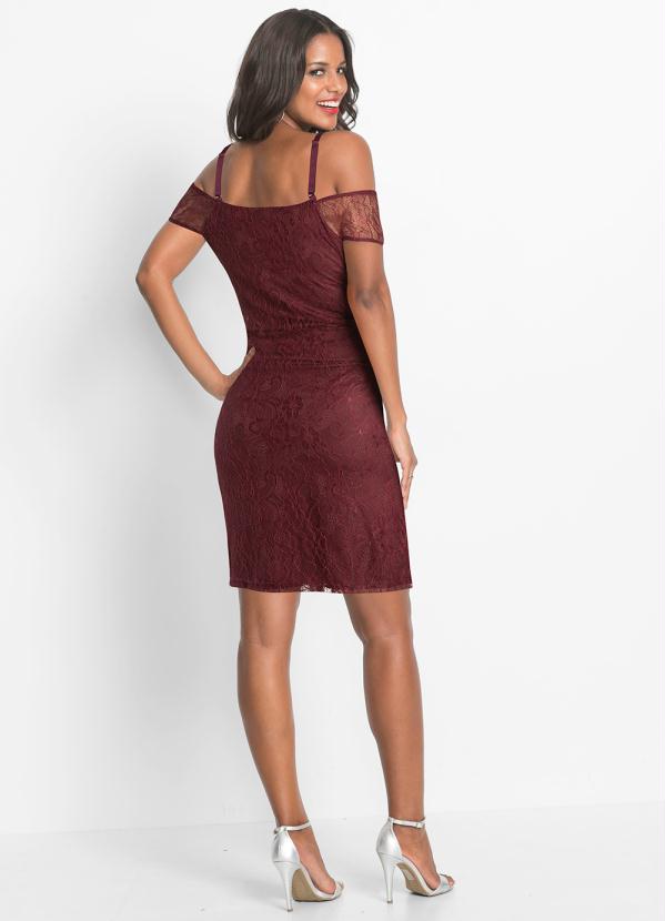 bonprix - Vestido Bordô de Renda 6