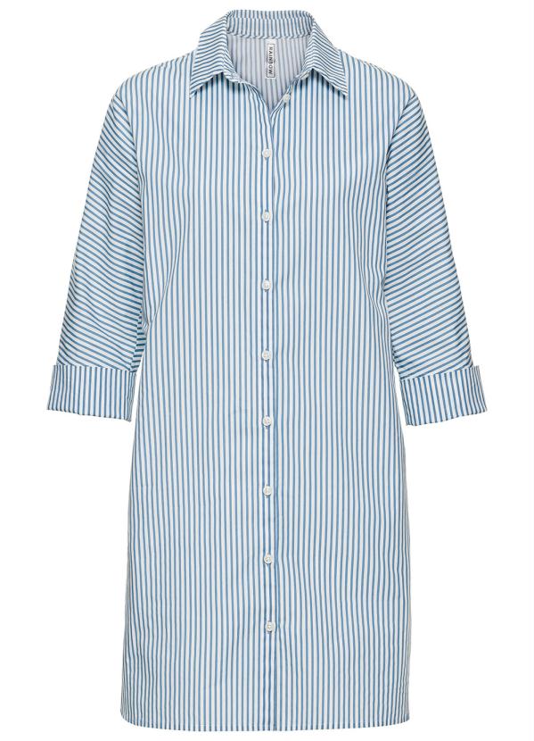 bonprix - Vestido Chemise Listrado Azul 6