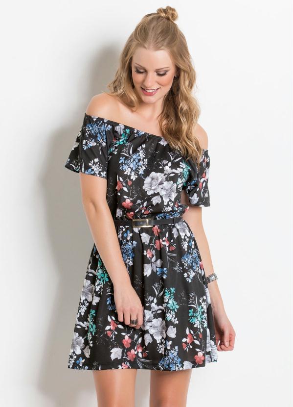 Outlet - Vestido Ciganinha Floral com Elástico na Cintura 2