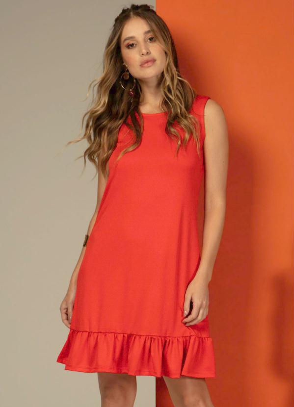 Quintess - Vestido com Amarração nas Costas Vermelho