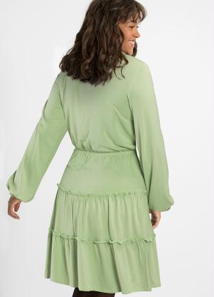 bonprix - Vestido com Babado Verde - BONPRIX