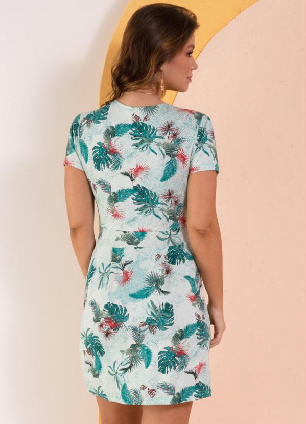 Quintess - Vestido com Decote Transpassado Folhagem Verde 2