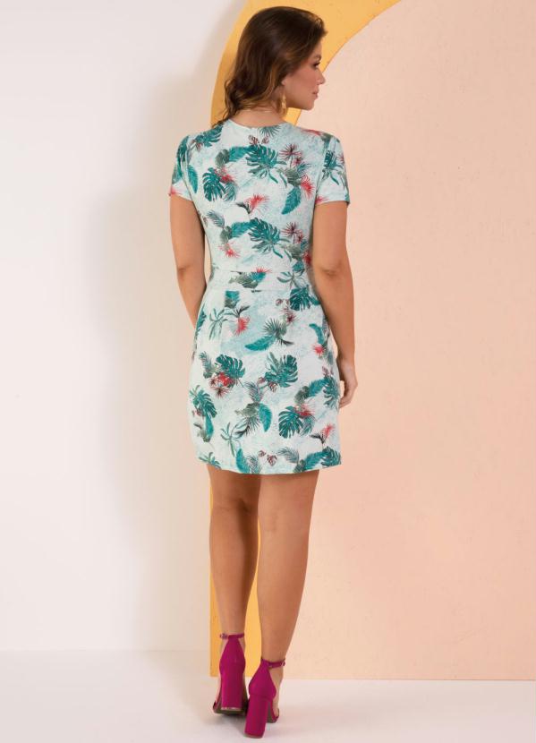 Quintess - Vestido com Decote Transpassado Folhagem Verde 4