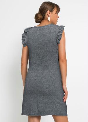 bonprix - Vestido com Estampa Flor Chumbo - BONPRIX